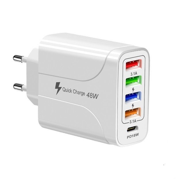 Quick Charge F002 - 48W 5 Port USB Fast Charger