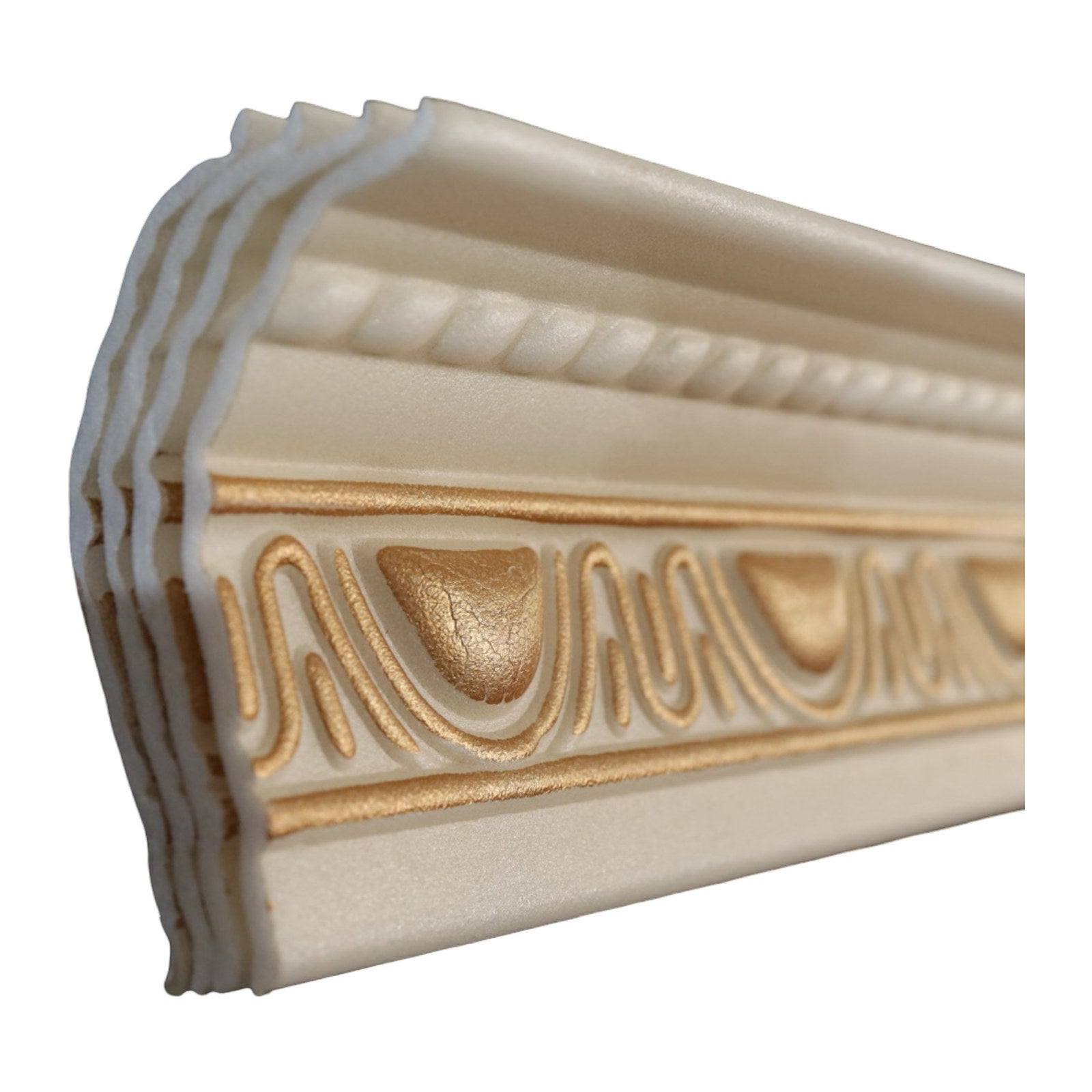 CBS Decor T18 Polystyrene Ceiling Cornice 2 m Pack of 4 - Beige And Gold