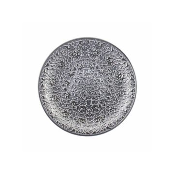 IRENA PLATE SHIRAZ 35CM LIGHT GREY & SILVER - Set of 1