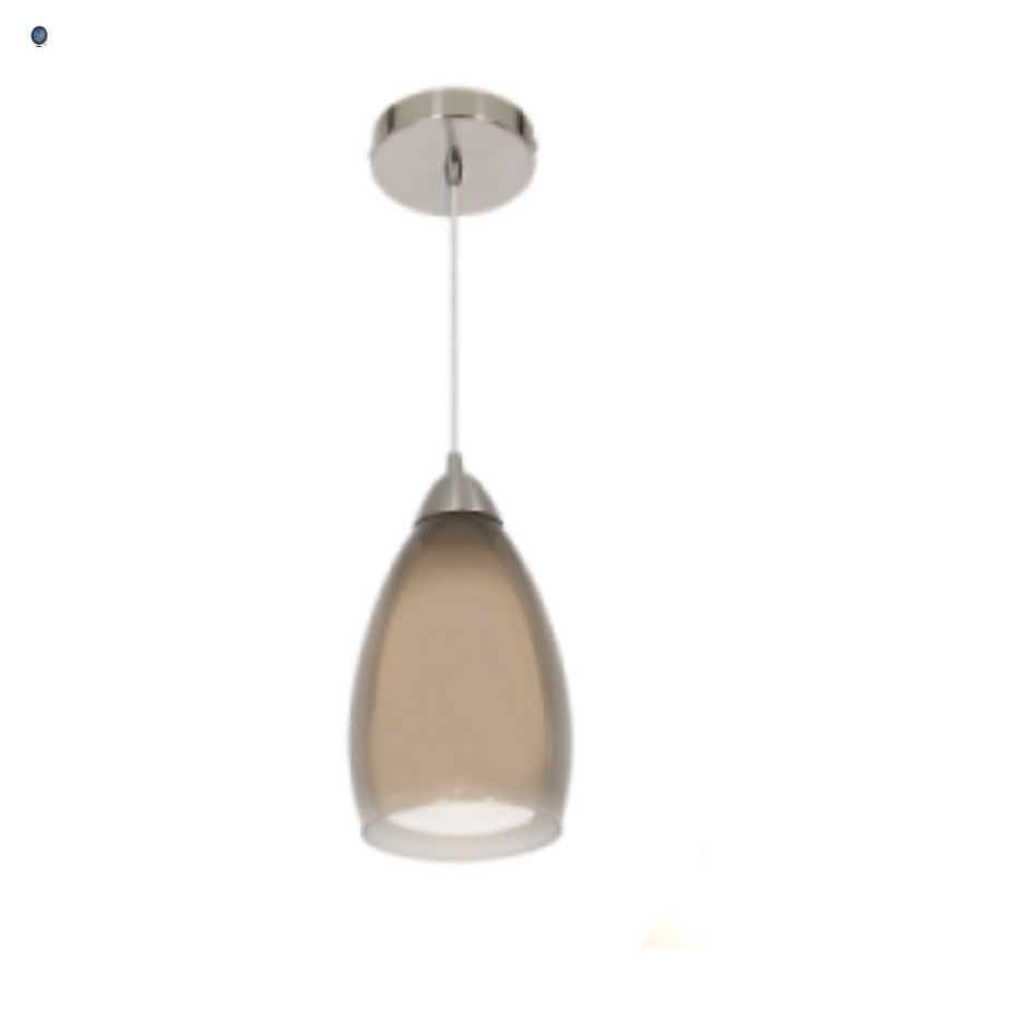 Satin Chrome Pendant with Double Glass Clear