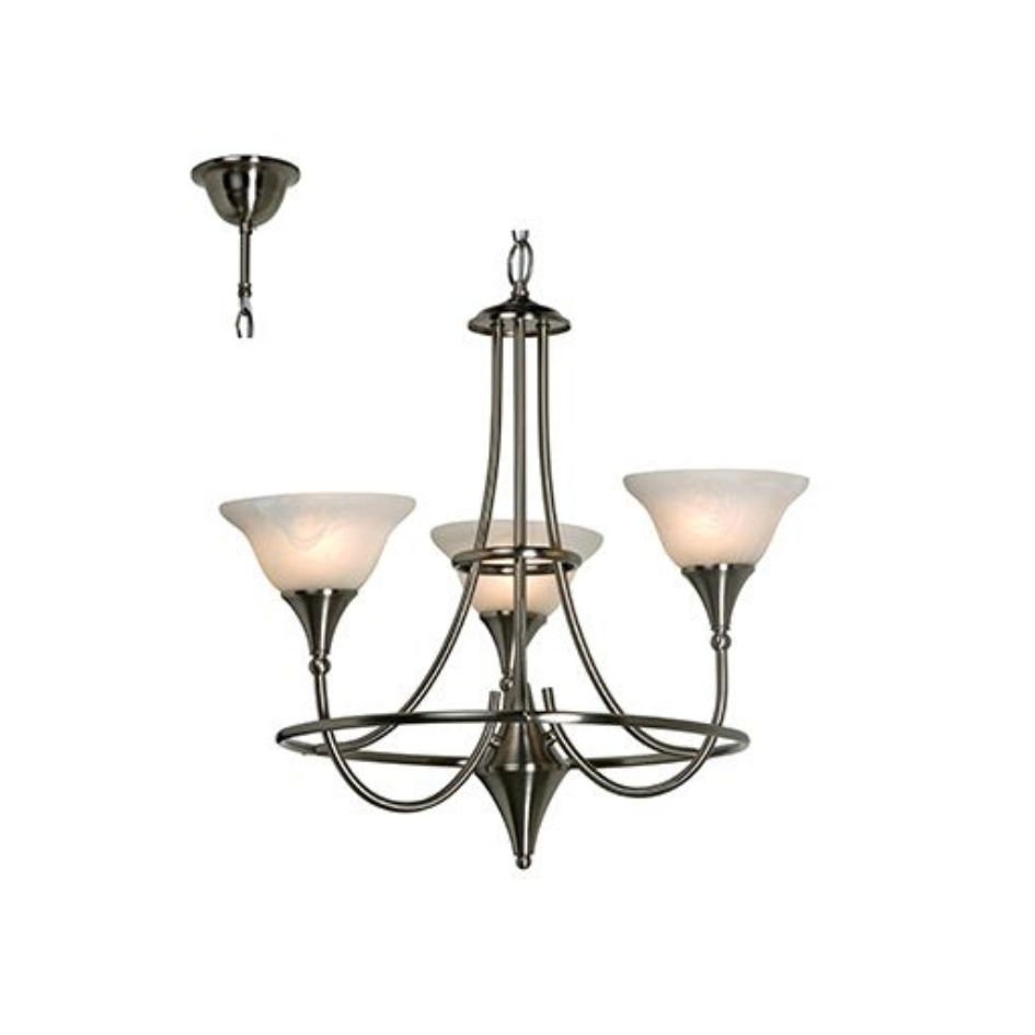 Calice Chandelier Satin Chrome E27 3x60w