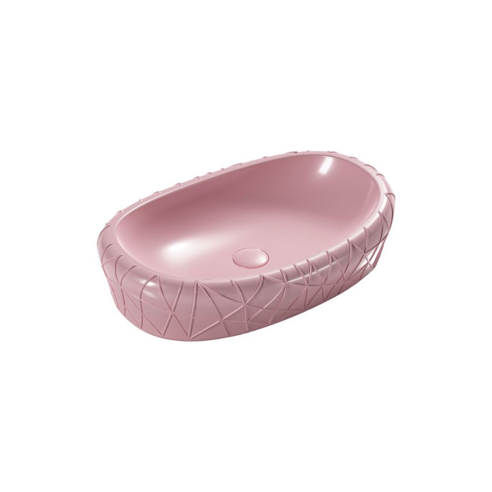 Countertop Ceramic Basin / table top - Petal - Pink Matt