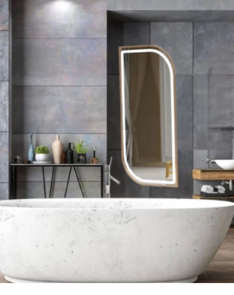 Modern S-Shaped LED Mirror