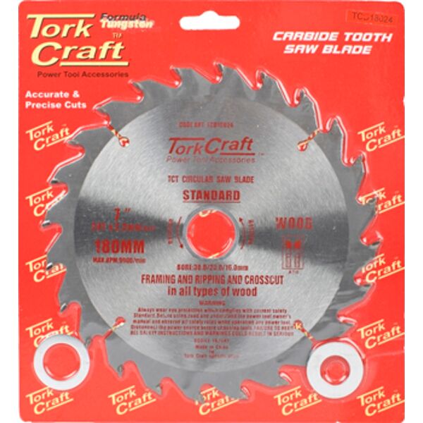 Blade Tct 180 X 24T 30/20/16 General Purpose Rip