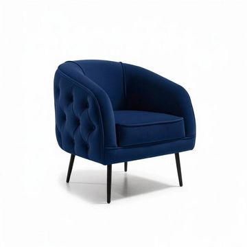 Nu Dekor - Belleau Button Velvet Occasional Chair - Navy