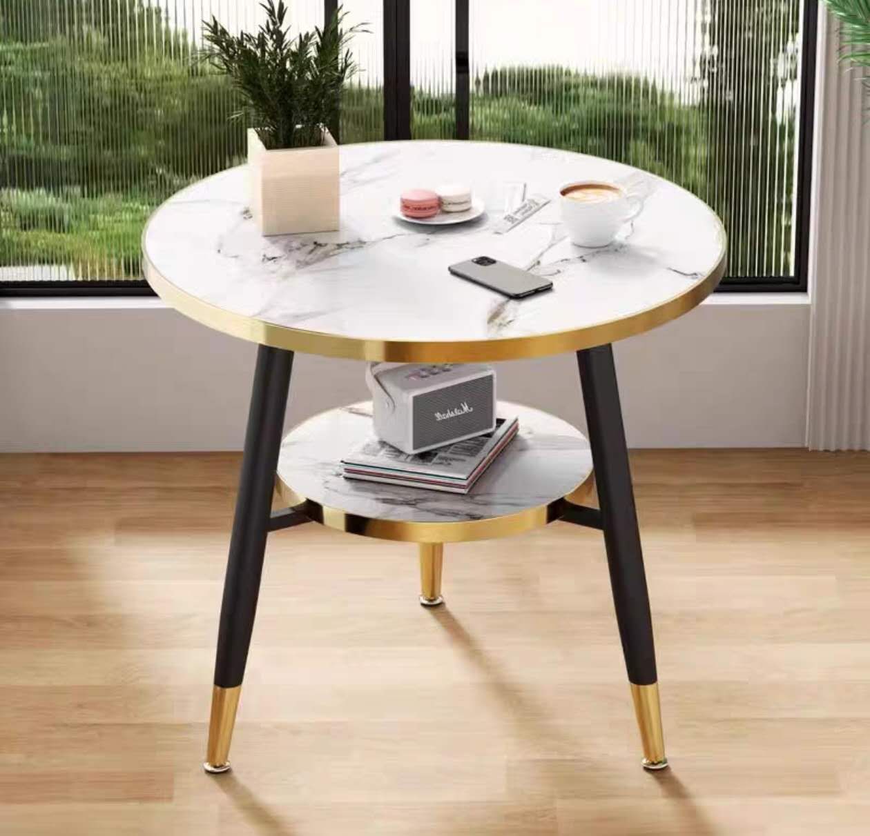 Modern Round Marble Accent Table