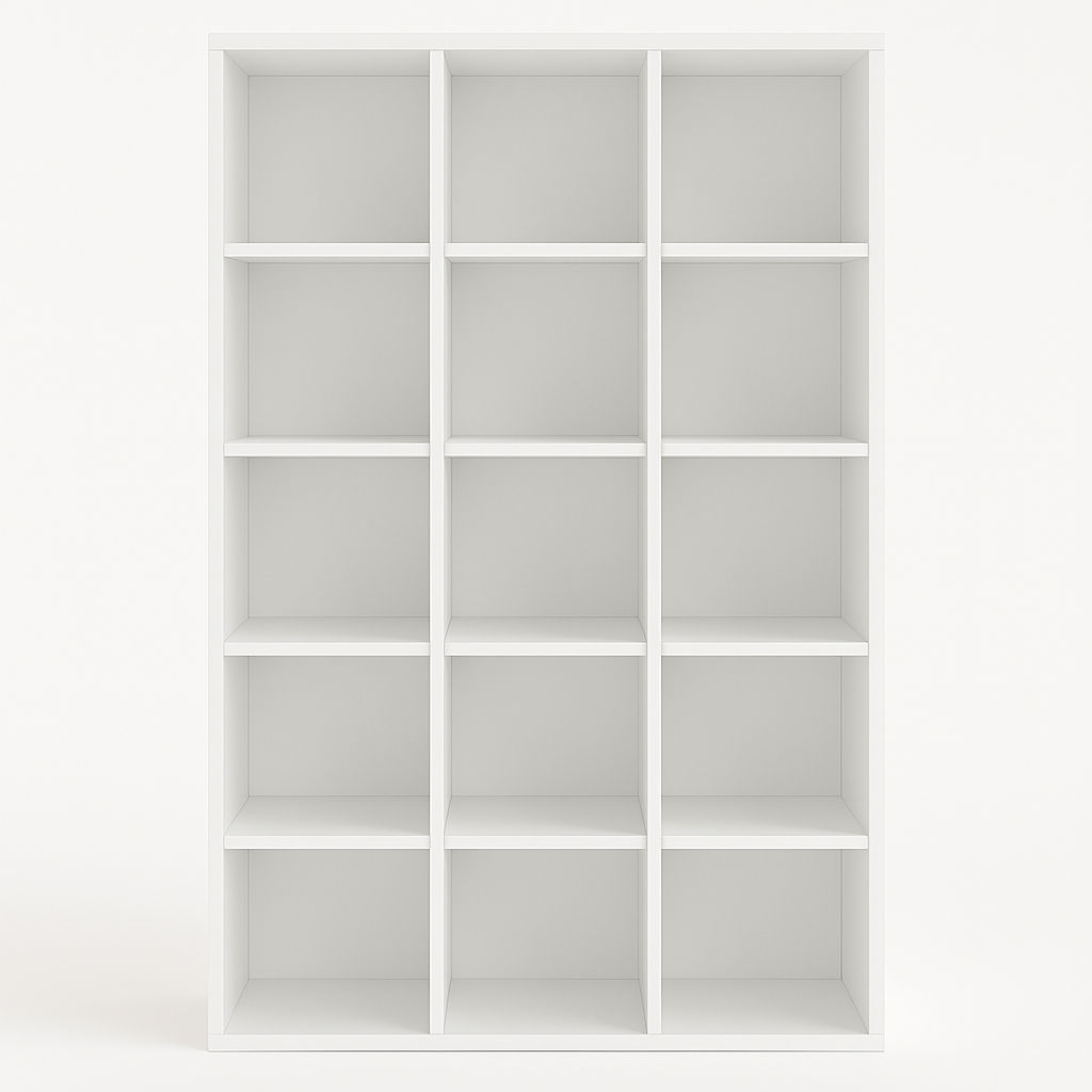 Modern 15-Cube Bookshelf - Storage Organizer for Home & Office