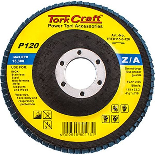 Flap Disc Zirconium 115Mm 120 Grit Flat
