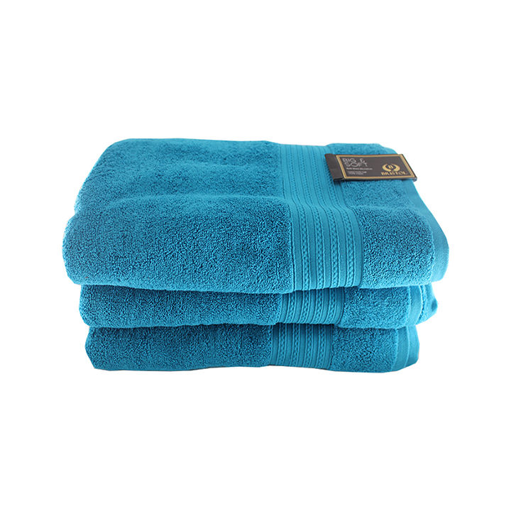 Big and Soft Luxury 600gsm 100 Cotton Towel Hand Towel Pack of 3 Teal LEROY MERLIN