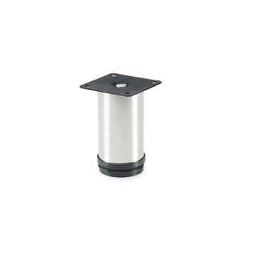 Round Leg, Eco, Adjustable, H100mm, Stainless Steel (4 Pack) BY WOODLY