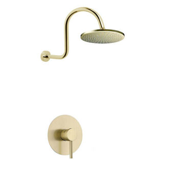 Trendy Taps Premium Quality Brushed Gold Goose Arm Shower Set