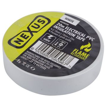 Nexus - Insulation Tape - White - 20m - Bulk Pack of 10