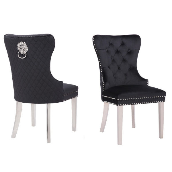 Emiola Dinning Chairs Black/Silver