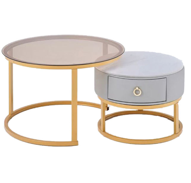 Twila Nesting Coffee Table -Grey/Gold
