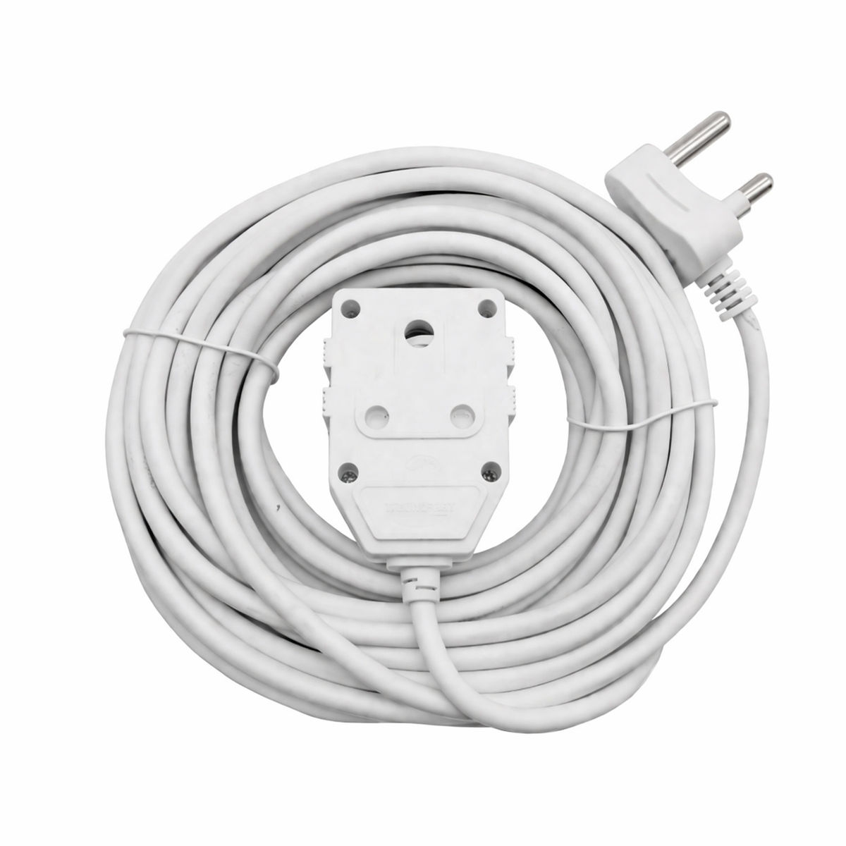 Electrosense 15m 10A Extension Cord with Double Coupler White