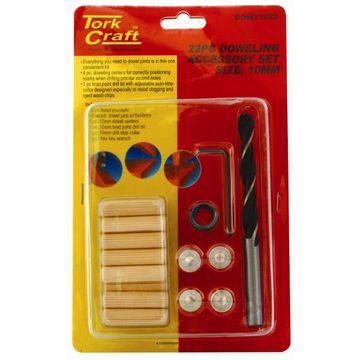 Doweling Accessory Kit 10Mm - 22 Piece (Birch Wood)