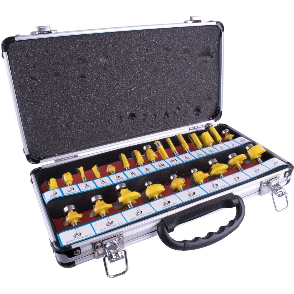 Tork Craft Router Bit Set 24Pc Aluminium Case 1/4 Shank