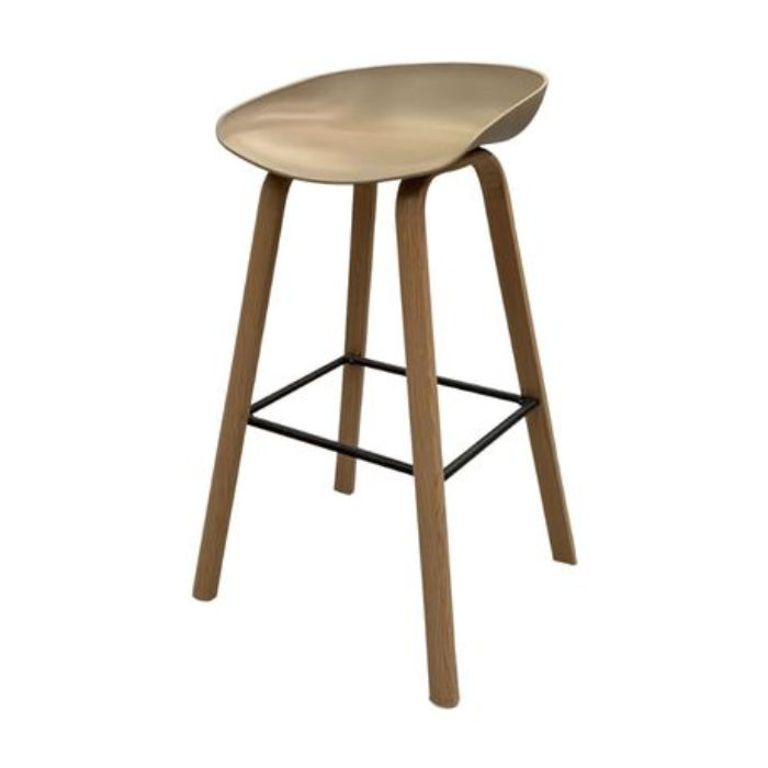 Modern Armless Bar Stool - Beige