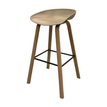 Modern Armless Bar Stool - Beige