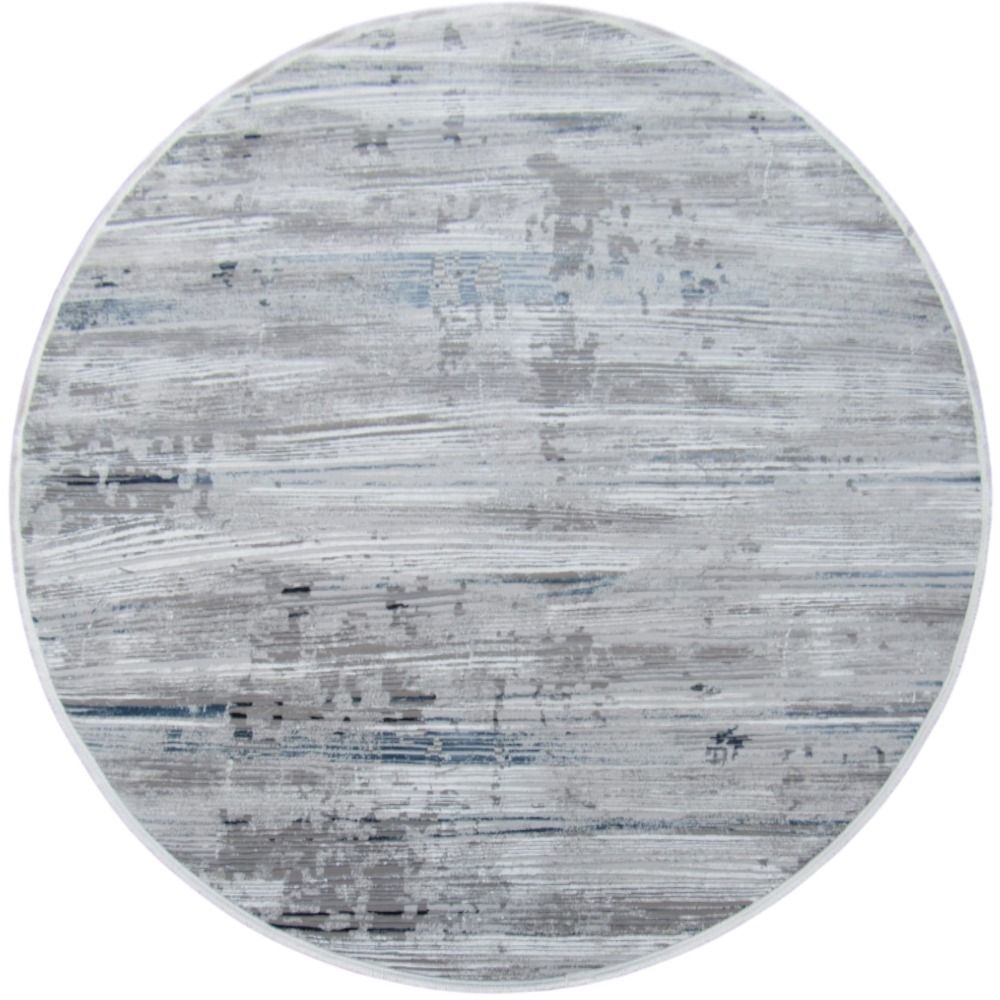 BK Carpets & Rugs – Modern Round Rug - Grey - Blue  -  2m x 2m