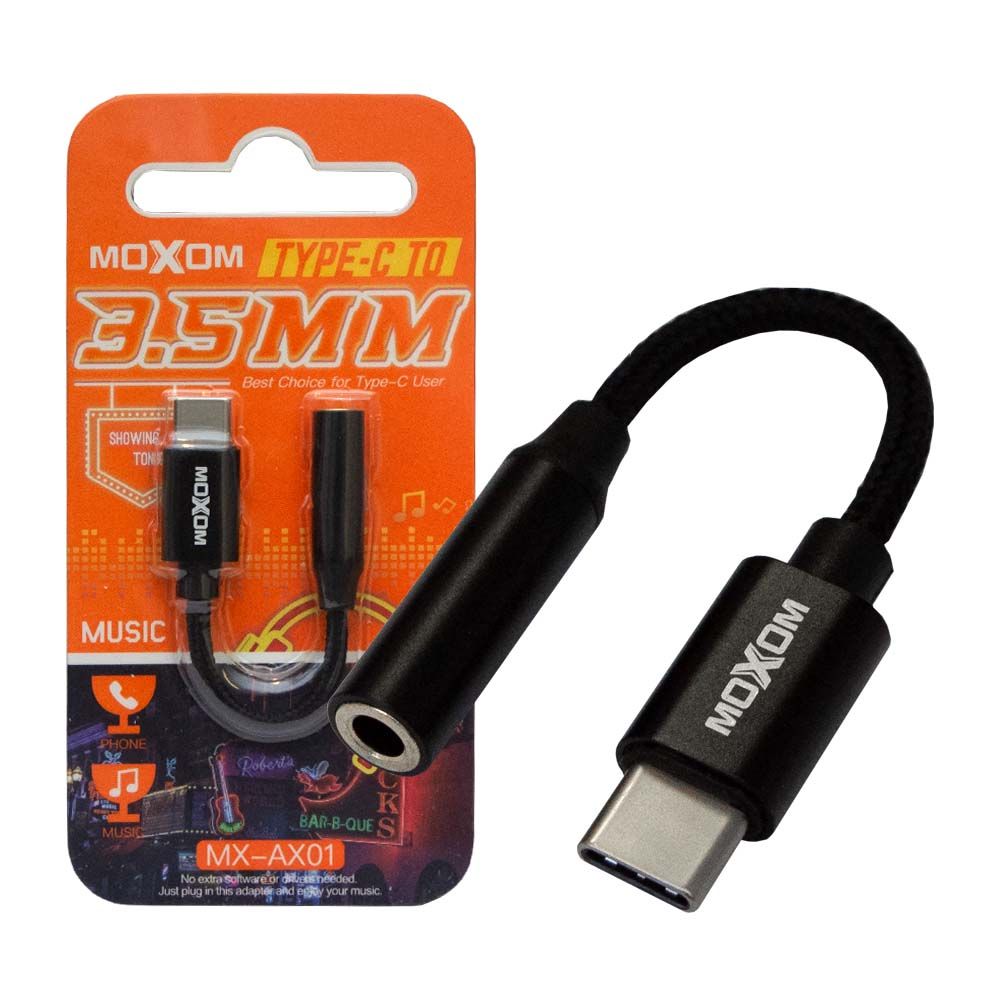 CABLE - TYPE C to 3.5mm AUX Moxom MX-AX01