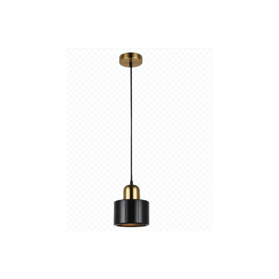 230v 40W E27 Marble Pendant (Gold Iron & Black Marble)