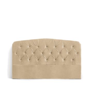 Meli Velvet Headboard - Beige - Double