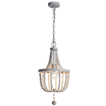 Metal and Wood Bead Chandelier