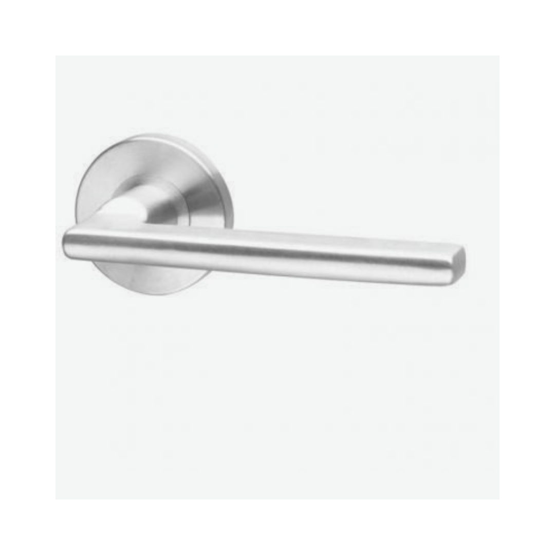 Pello - Straight Stainless Steel Lever Handle on Rose