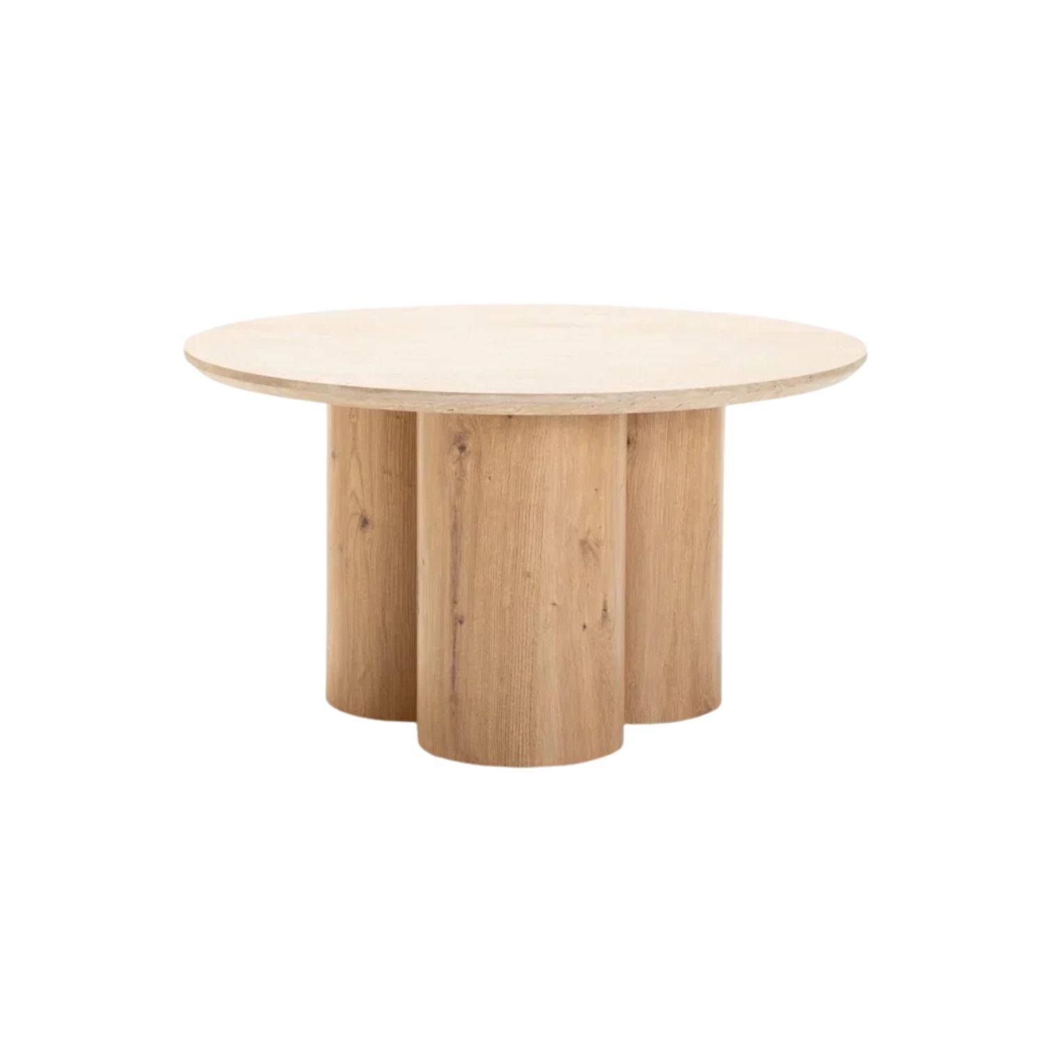 80cm Round Travertine Style Coffee Table - Travertine Base