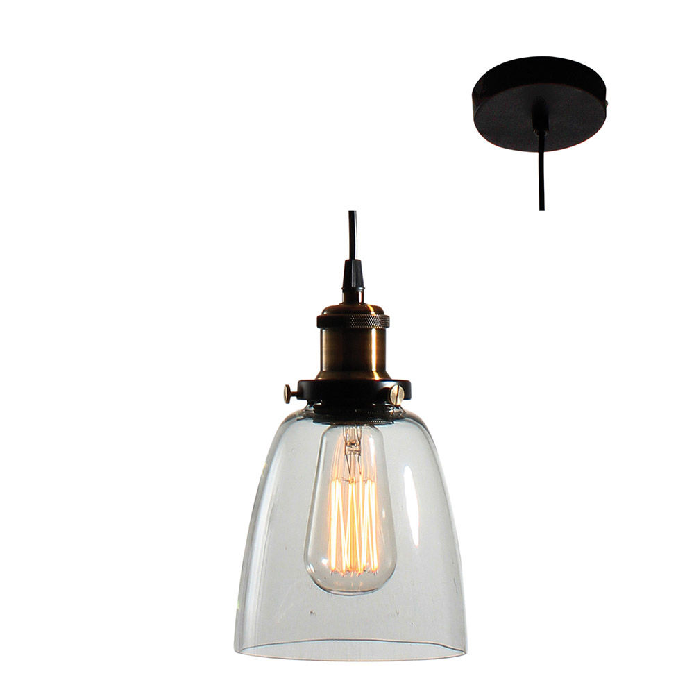 Eurolux Farmhouse Pendant 140mm Clear Glass