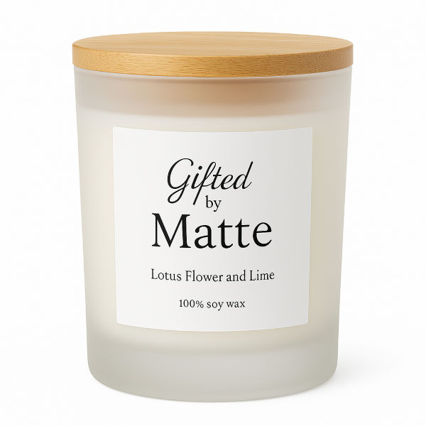Gifted By Matte - Lotus Flower and Lime Soy Scented Candle