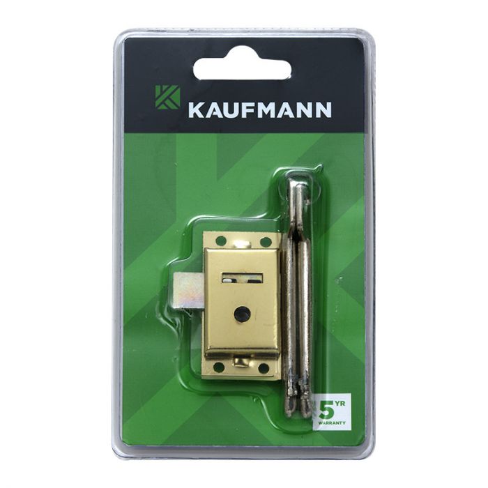 Kaufmann - Lock Cupboard 50mm Brass 2 Lever - 10 Pack