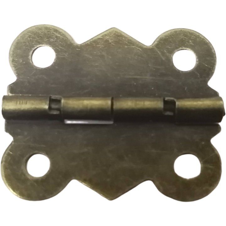 Decorative 90° Stop Hinges, Brass, Pair