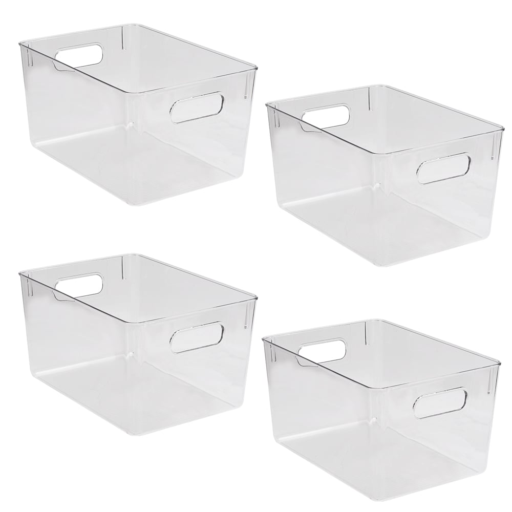 Transparent Organiser Storage Pantry Kitchen Bins - 4 Pack