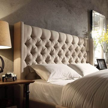 Deep Winged Diamond Button Headboard Queen size