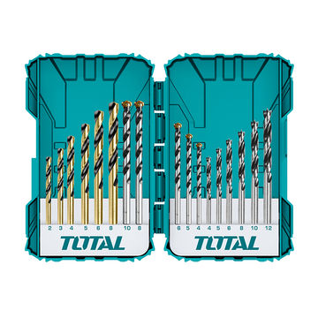 Total Tools 16Pcs Metal, Concrete And Wood Drill Bits Set