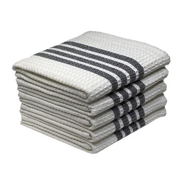 Bunty's Kitchen Towel - Design 2176 - 048x070cms - (05 Pc Pack) - Stripes - Jet Black