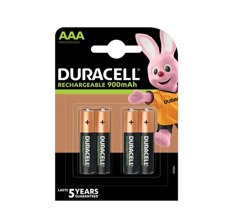 Duracell Rechargeable AAA 900mAh batteries - 4 Pack