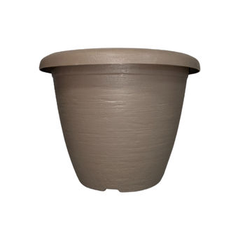Plastic round pot 25cm - Beige