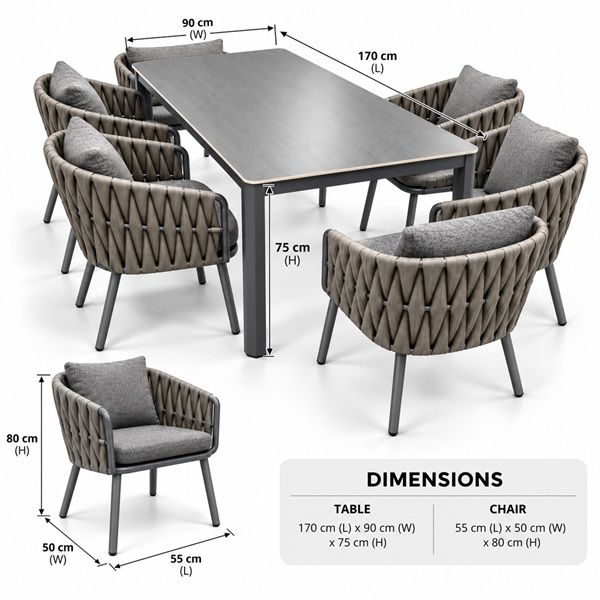Prestige Home - Malibu 6 Seater Patio Dining Set