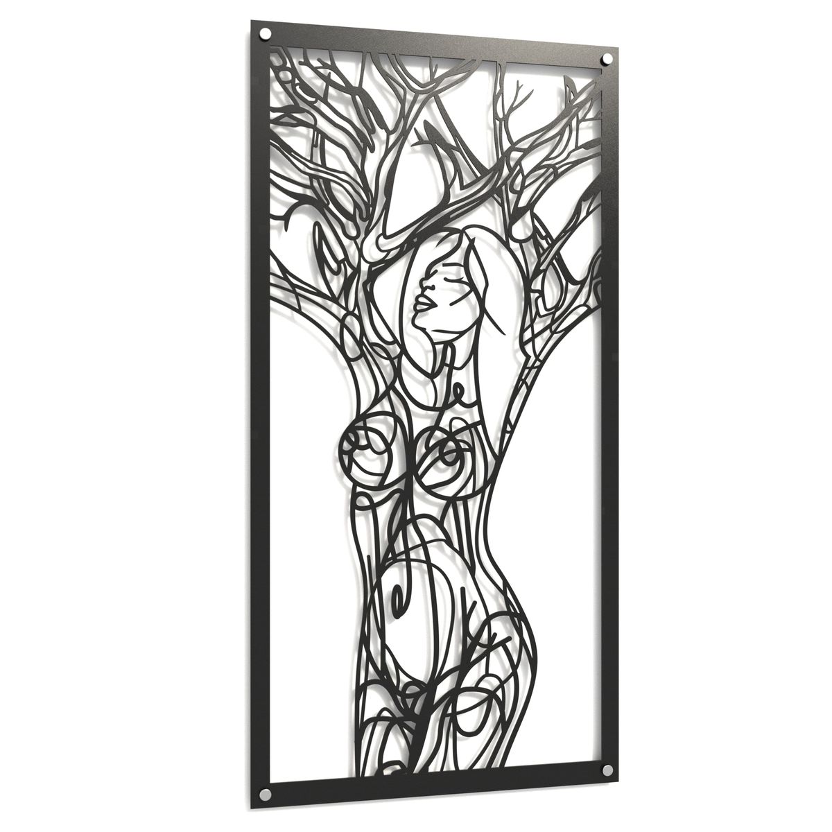 Lady Nature Line Art Metal Wall Art Home D cor 81x41cm