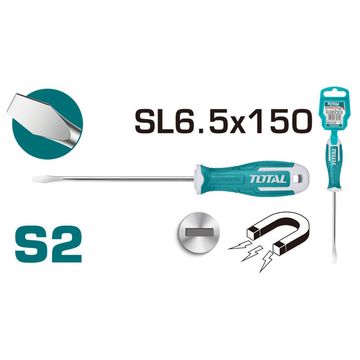 Screwdriver 150mm Slotted S2, TOTAL TOOLS