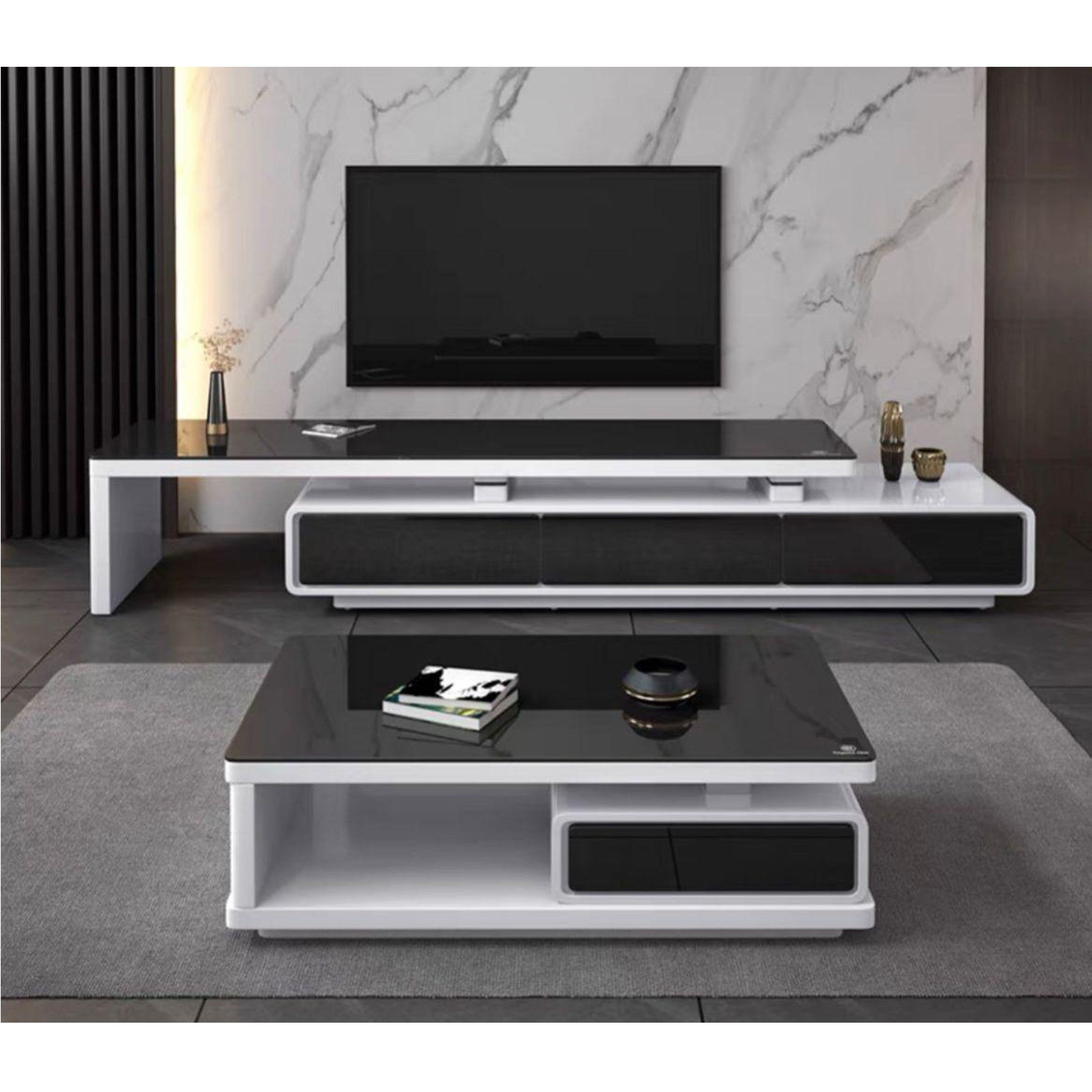 Modern Minimalist TV & Coffee Console Set
