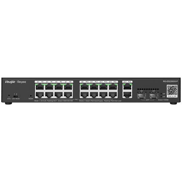 Reyee 18 Port Gigabit With 16 Poe 250W 2Sfp Managed Switch Rg-Es220Gs-P
