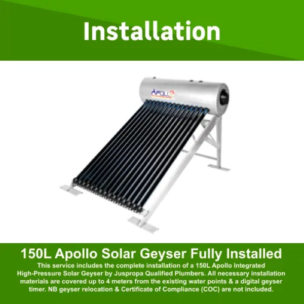 150L Apollo Solar Geyser Fully Installed by Juspropa