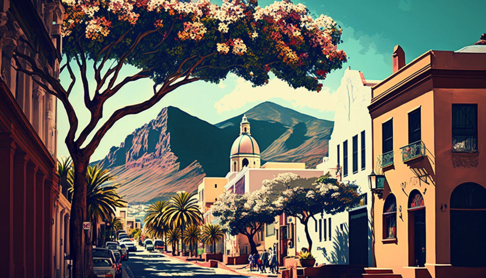 Canvas Wall Art - Capetown Streets - B1007 [120 x 80 cm]