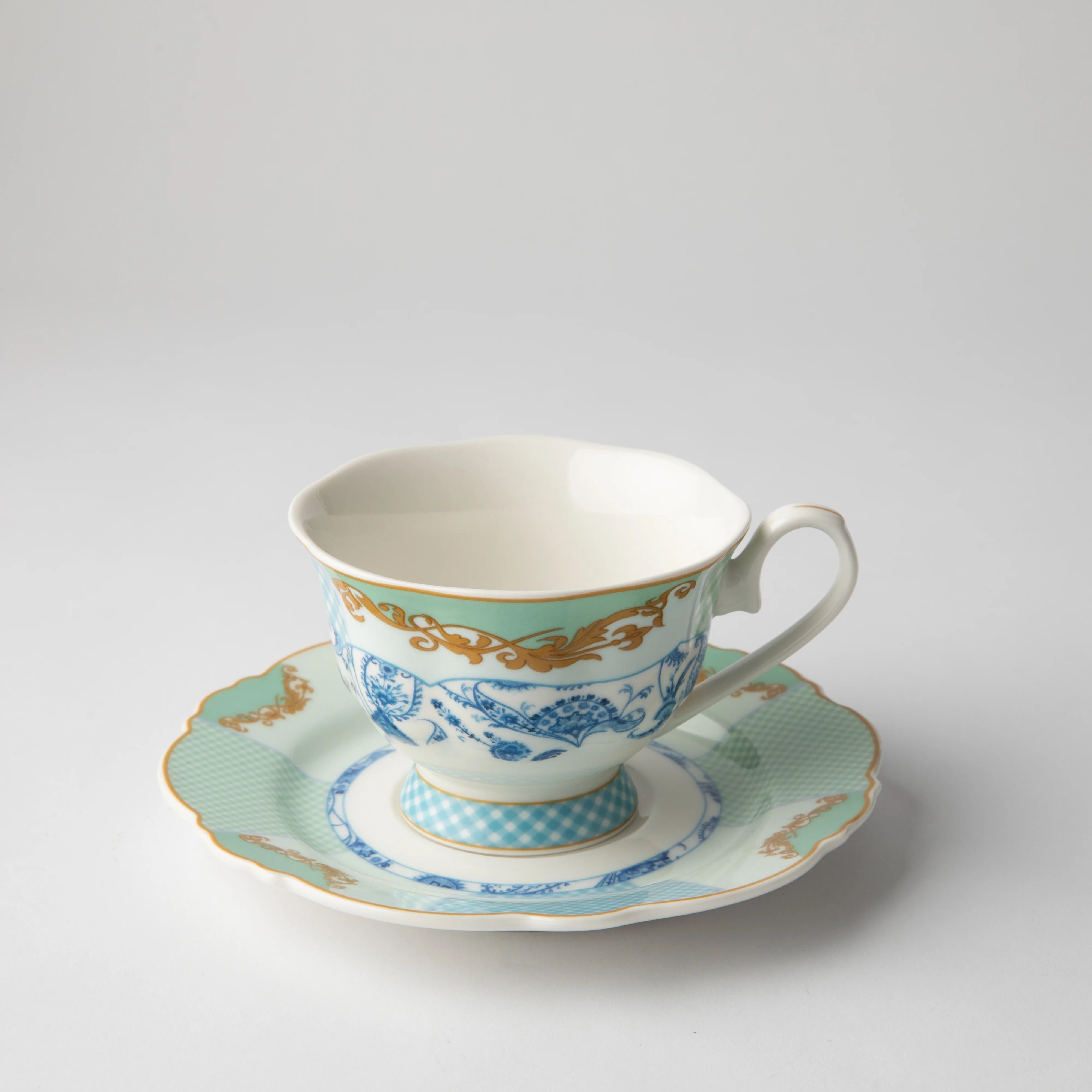 Jenna Clifford - Italian Rose Cup & Saucer Set of 4
