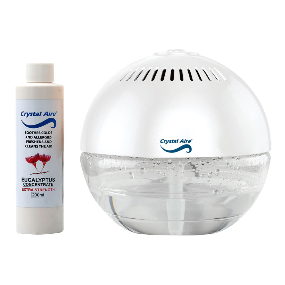 Crystal Aire LED Globe Air Purifier & 200ml Eucalyptus Concentrate Bundle