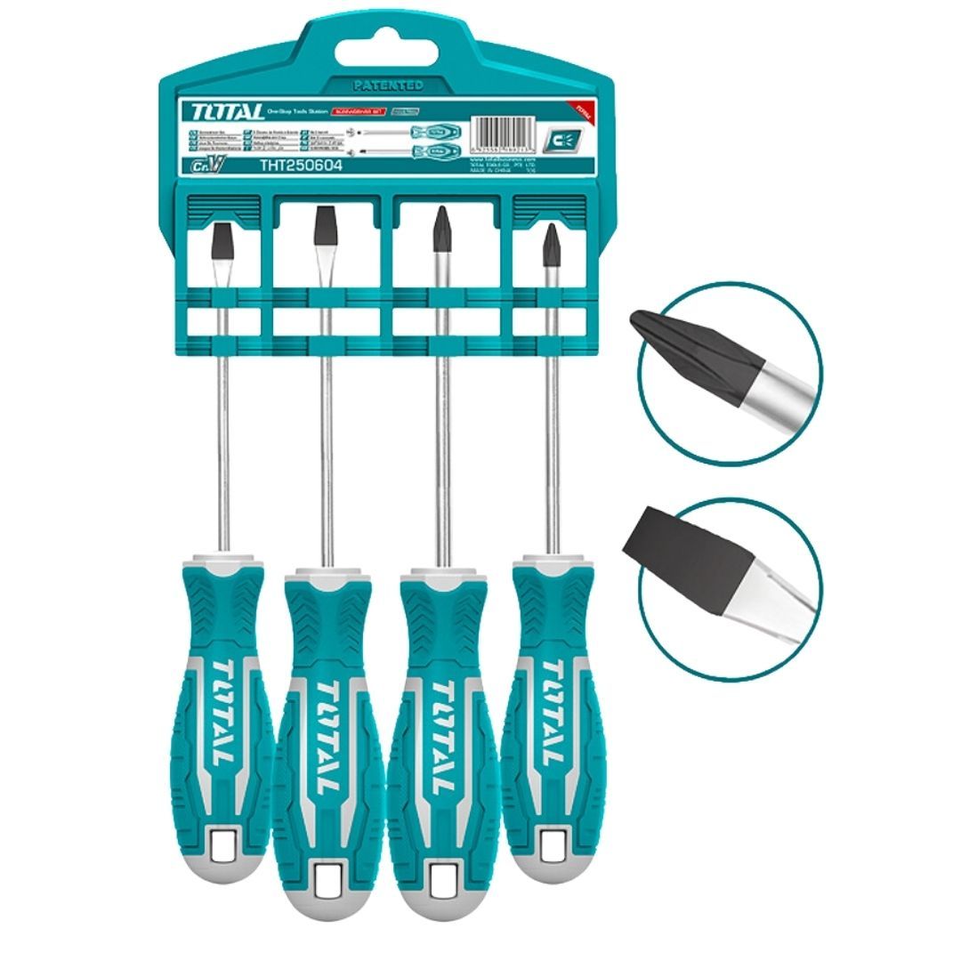 Total 4 Pcs Screwdriver Set